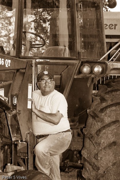 Self portrait attempt, caught trying to hot wire a John Deere Tractor!
